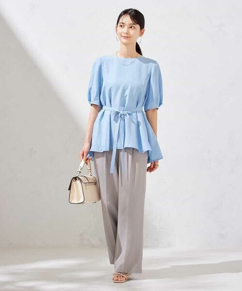 a.v.v / アー・ヴェ・ヴェ その他パンツ | 【接触冷感/洗える/イージーケア】美ラクるスッキリ見えストライプワイドパンツ | 詳細3