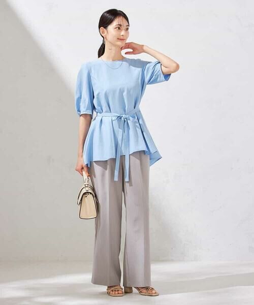 a.v.v / アー・ヴェ・ヴェ その他パンツ | 【接触冷感/洗える/イージーケア】美ラクるスッキリ見えストライプワイドパンツ | 詳細5