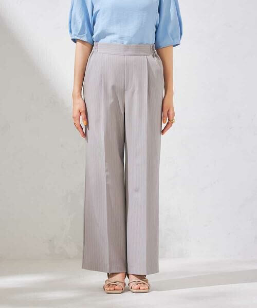 a.v.v / アー・ヴェ・ヴェ その他パンツ | 【接触冷感/洗える/イージーケア】美ラクるスッキリ見えストライプワイドパンツ | 詳細9