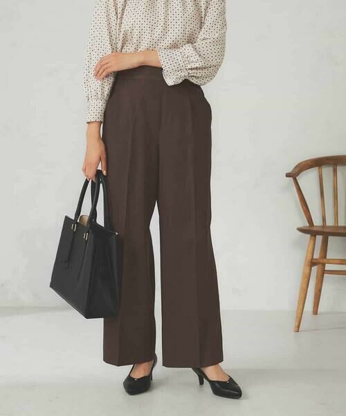 a.v.v / アー・ヴェ・ヴェ その他パンツ | 【洗える/イージーケア/ストレッチ/吸水速乾】美ラクるスッキリ見えワイドパンツ | 詳細2