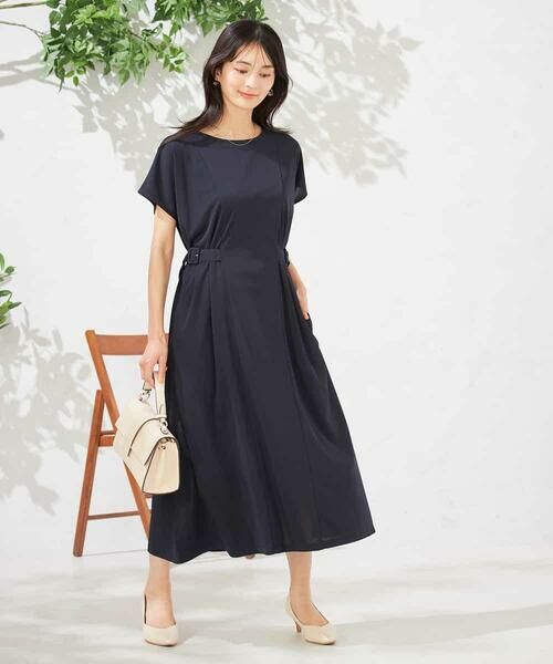 a.v.v / アー・ヴェ・ヴェ ロング・マキシ丈ワンピース | 【UVカット/速乾/イージーケア】ウエストベルトフレアワンピース | 詳細1