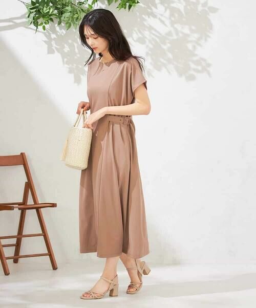 a.v.v / アー・ヴェ・ヴェ ロング・マキシ丈ワンピース | 【UVカット/速乾/イージーケア】ウエストベルトフレアワンピース | 詳細8