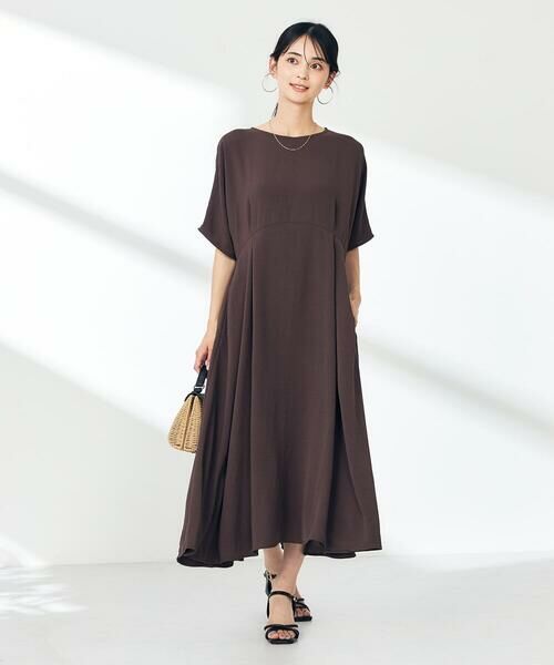 a.v.v / アー・ヴェ・ヴェ ロング・マキシ丈ワンピース | 【接触冷感/洗える/ストレッチ/UVカット】ウエスト切り替えドルマンワンピース | 詳細10