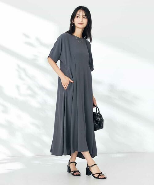 a.v.v / アー・ヴェ・ヴェ ロング・マキシ丈ワンピース | 【接触冷感/洗える/ストレッチ/UVカット】ウエスト切り替えドルマンワンピース | 詳細12