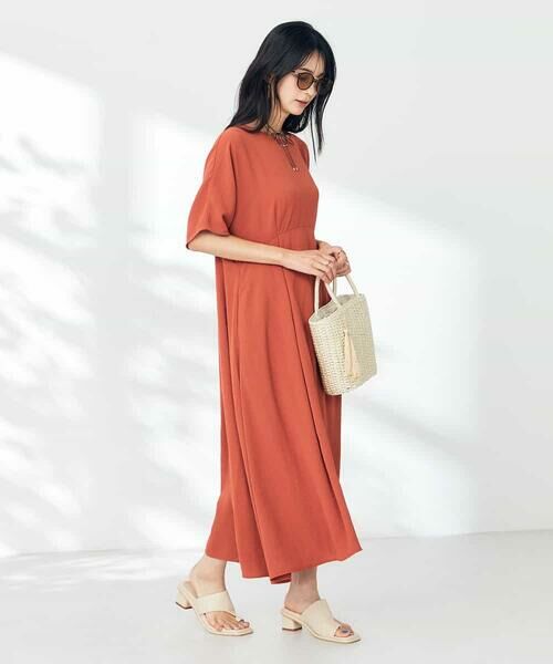 a.v.v / アー・ヴェ・ヴェ ロング・マキシ丈ワンピース | 【接触冷感/洗える/ストレッチ/UVカット】ウエスト切り替えドルマンワンピース | 詳細4
