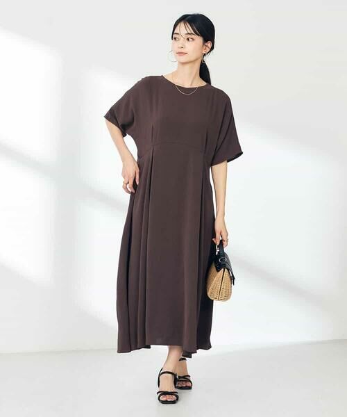a.v.v / アー・ヴェ・ヴェ ロング・マキシ丈ワンピース | 【接触冷感/洗える/ストレッチ/UVカット】ウエスト切り替えドルマンワンピース | 詳細7