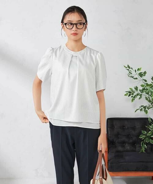 a.v.v / アー・ヴェ・ヴェ シャツ・ブラウス | 【ストレッチ/洗える】チャーム付きボウタイブラウス | 詳細5