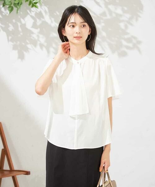 a.v.v / アー・ヴェ・ヴェ シャツ・ブラウス | 【洗える】ドビードットラッフルブラウス | 詳細6