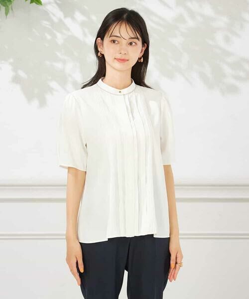 a.v.v / アー・ヴェ・ヴェ シャツ・ブラウス | 【洗える】配色ピンタックブラウス | 詳細13