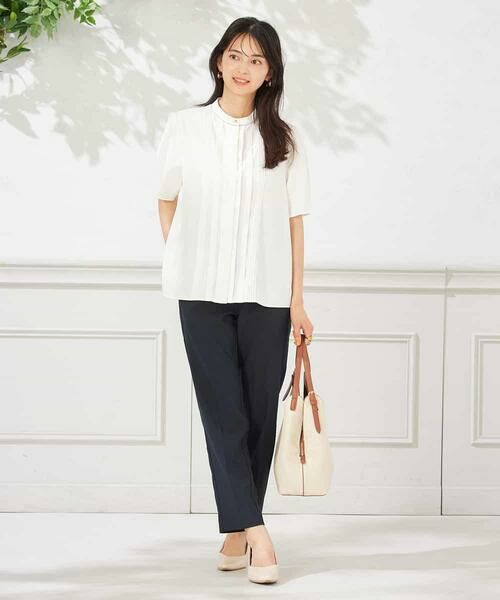 a.v.v / アー・ヴェ・ヴェ シャツ・ブラウス | 【洗える】配色ピンタックブラウス | 詳細8