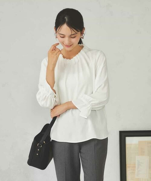 a.v.v / アー・ヴェ・ヴェ シャツ・ブラウス | 【マシンウォッシャブル】タックネックブラウス | 詳細14