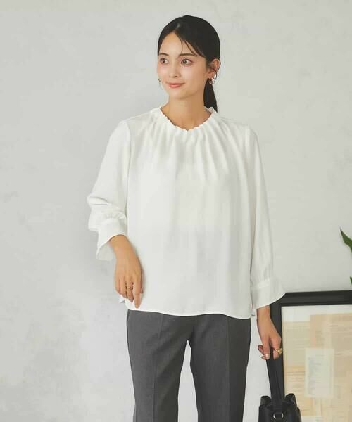 a.v.v / アー・ヴェ・ヴェ シャツ・ブラウス | 【マシンウォッシャブル】タックネックブラウス | 詳細16