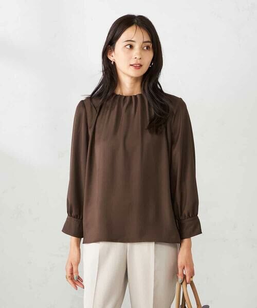 a.v.v / アー・ヴェ・ヴェ シャツ・ブラウス | 【マシンウォッシャブル】タックネックブラウス | 詳細9