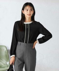 a.v.v / アー・ヴェ・ヴェ シャツ・ブラウス | 【洗える】バイカラーピンタックブラウス