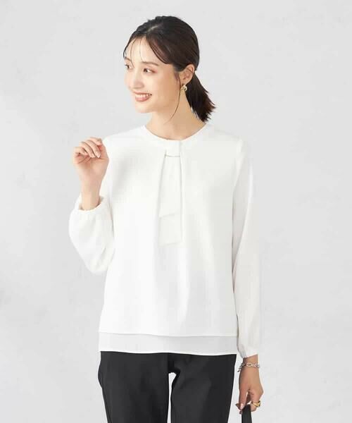 a.v.v / アー・ヴェ・ヴェ シャツ・ブラウス | 【マシンウォッシャブル】チャーム付きボウタイブラウス | 詳細19