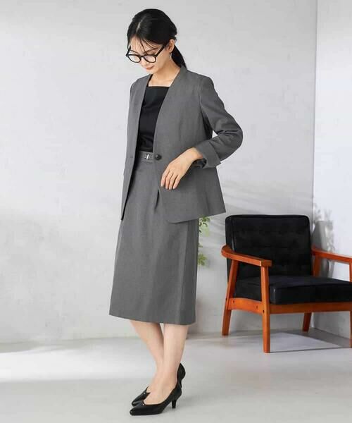 a.v.v / アー・ヴェ・ヴェ ノーカラージャケット | 【洗える/イージーケア/吸水速乾/ストレッチ】梳毛調Vネックジャケット | 詳細10