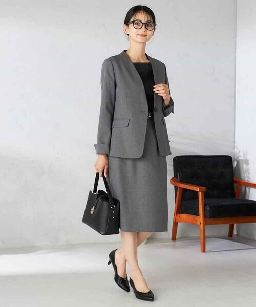 a.v.v / アー・ヴェ・ヴェ ノーカラージャケット | 【洗える/イージーケア/吸水速乾/ストレッチ】梳毛調Vネックジャケット | 詳細11