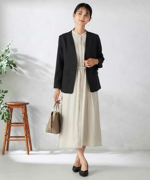 a.v.v / アー・ヴェ・ヴェ ノーカラージャケット | 【洗える/イージーケア/吸水速乾/ストレッチ】梳毛調Vネックジャケット | 詳細19