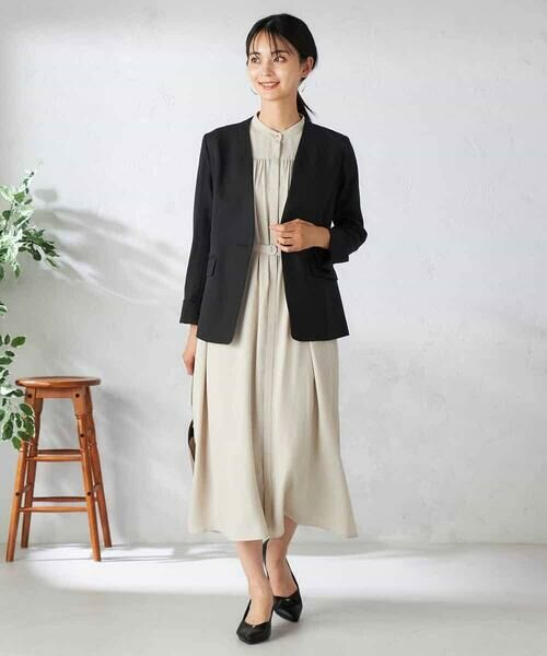 a.v.v / アー・ヴェ・ヴェ ノーカラージャケット | 【洗える/イージーケア/吸水速乾/ストレッチ】梳毛調Vネックジャケット | 詳細20