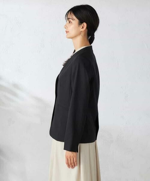 a.v.v / アー・ヴェ・ヴェ ノーカラージャケット | 【洗える/イージーケア/吸水速乾/ストレッチ】梳毛調Vネックジャケット | 詳細24