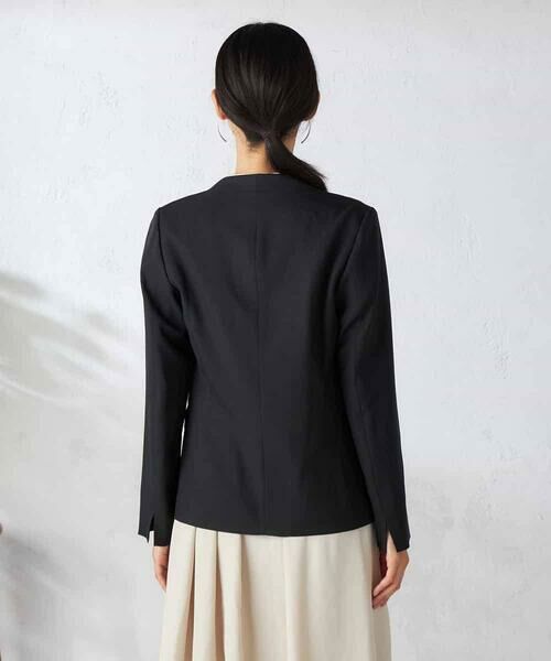 a.v.v / アー・ヴェ・ヴェ ノーカラージャケット | 【洗える/イージーケア/吸水速乾/ストレッチ】梳毛調Vネックジャケット | 詳細25