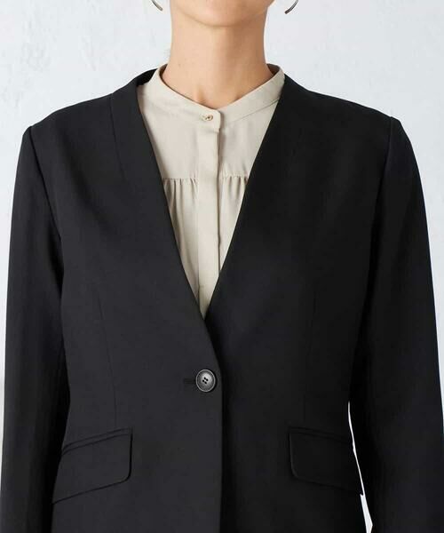 a.v.v / アー・ヴェ・ヴェ ノーカラージャケット | 【洗える/イージーケア/吸水速乾/ストレッチ】梳毛調Vネックジャケット | 詳細26