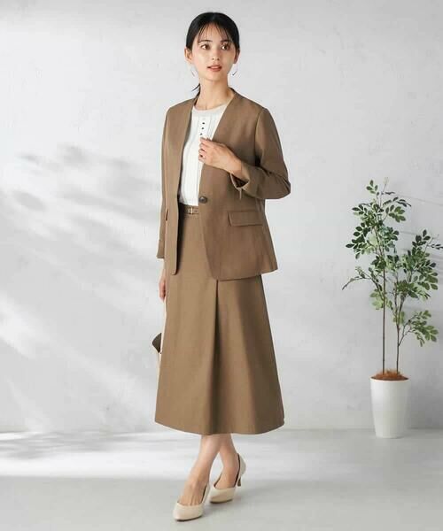 a.v.v / アー・ヴェ・ヴェ ノーカラージャケット | 【洗える/イージーケア/吸水速乾/ストレッチ】梳毛調Vネックジャケット | 詳細3