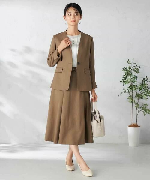 a.v.v / アー・ヴェ・ヴェ ノーカラージャケット | 【洗える/イージーケア/吸水速乾/ストレッチ】梳毛調Vネックジャケット | 詳細4