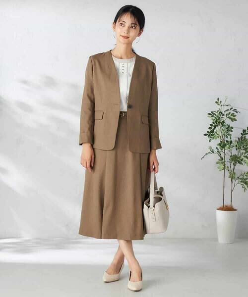 a.v.v / アー・ヴェ・ヴェ ノーカラージャケット | 【洗える/イージーケア/吸水速乾/ストレッチ】梳毛調Vネックジャケット | 詳細7