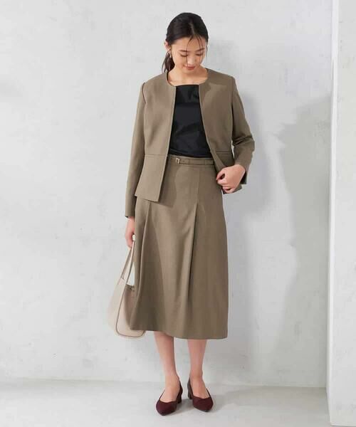 a.v.v / アー・ヴェ・ヴェ ノーカラージャケット | 【洗える/イージーケア/吸水速乾/ストレッチ】梳毛調キーネックジャケット | 詳細15