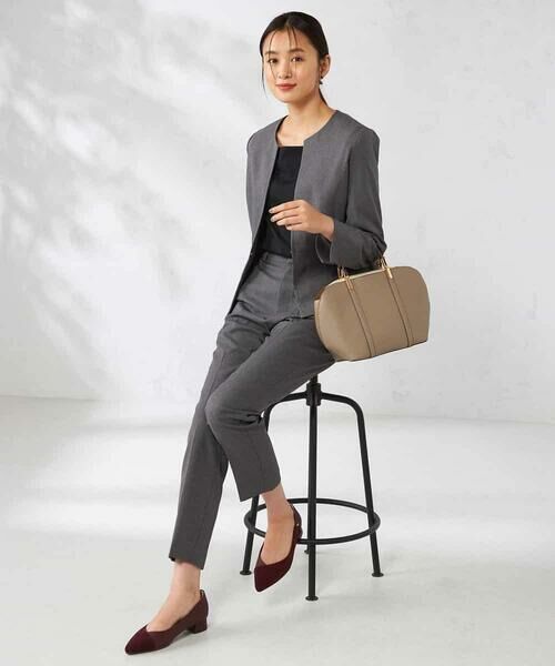 a.v.v / アー・ヴェ・ヴェ ノーカラージャケット | 【洗える/イージーケア/吸水速乾/ストレッチ】梳毛調キーネックジャケット | 詳細19