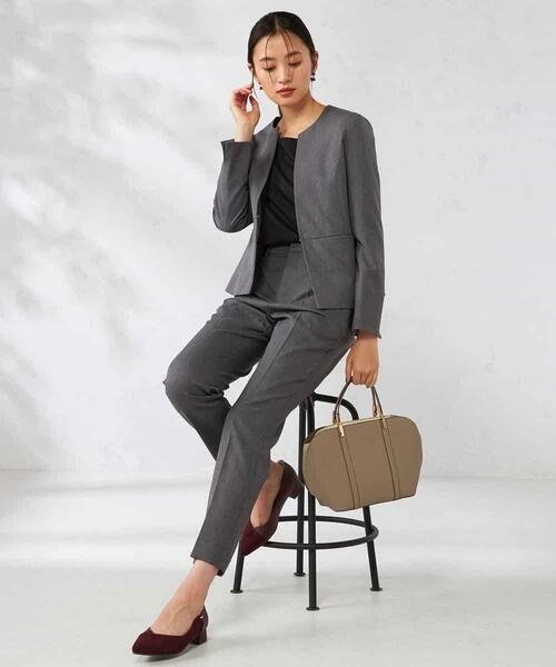 a.v.v / アー・ヴェ・ヴェ ノーカラージャケット | 【洗える/イージーケア/吸水速乾/ストレッチ】梳毛調キーネックジャケット | 詳細21