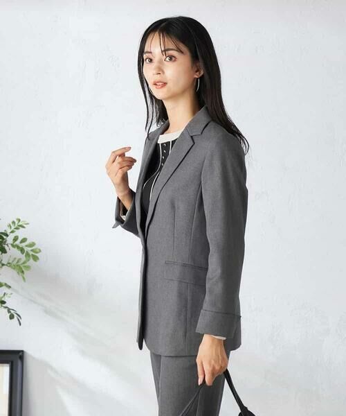 a.v.v / アー・ヴェ・ヴェ テーラードジャケット | 【洗える/イージーケア/吸水速乾/ストレッチ】梳毛調テーラードジャケット | 詳細1