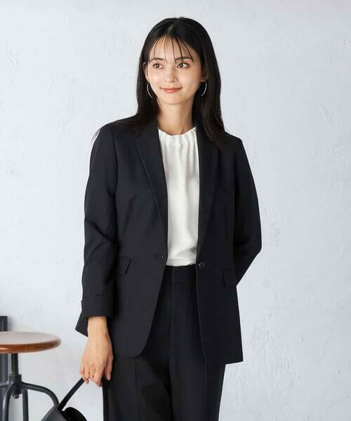 a.v.v / アー・ヴェ・ヴェ テーラードジャケット | 【洗える/イージーケア/吸水速乾/ストレッチ】梳毛調テーラードジャケット | 詳細10