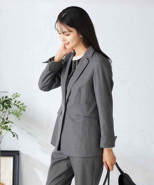 a.v.v / アー・ヴェ・ヴェ テーラードジャケット | 【洗える/イージーケア/吸水速乾/ストレッチ】梳毛調テーラードジャケット | 詳細2