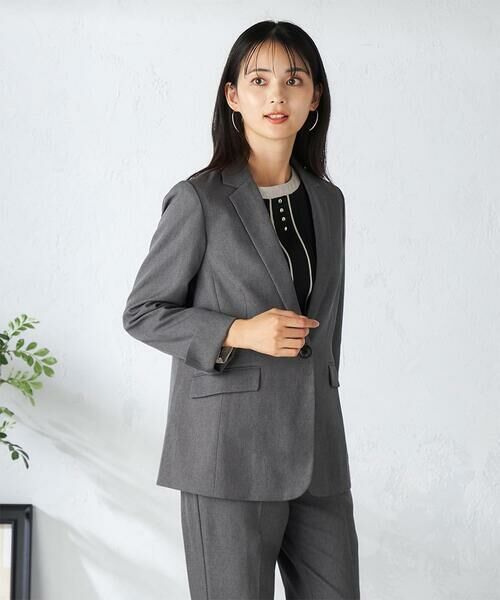 a.v.v / アー・ヴェ・ヴェ テーラードジャケット | 【洗える/イージーケア/吸水速乾/ストレッチ】梳毛調テーラードジャケット | 詳細3