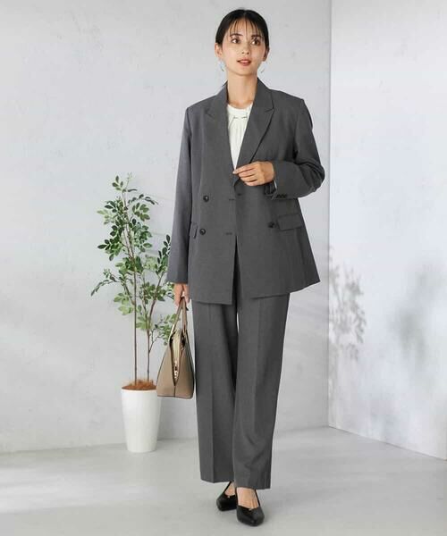 a.v.v / アー・ヴェ・ヴェ テーラードジャケット | 【洗える/イージーケア/吸水速乾/ストレッチ】梳毛調ダブルブレストジャケット | 詳細12