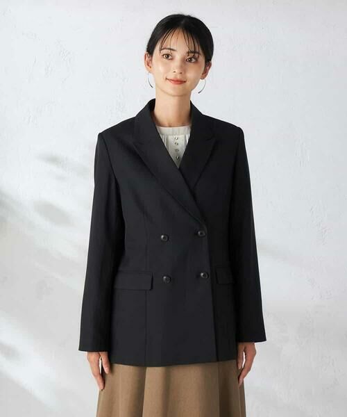 a.v.v / アー・ヴェ・ヴェ テーラードジャケット | 【洗える/イージーケア/吸水速乾/ストレッチ】梳毛調ダブルブレストジャケット | 詳細19