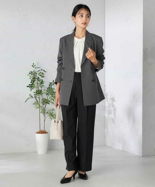 a.v.v / アー・ヴェ・ヴェ テーラードジャケット | 【洗える/イージーケア/吸水速乾/ストレッチ】梳毛調ダブルブレストジャケット | 詳細6