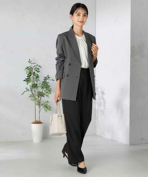 a.v.v / アー・ヴェ・ヴェ テーラードジャケット | 【洗える/イージーケア/吸水速乾/ストレッチ】梳毛調ダブルブレストジャケット | 詳細7