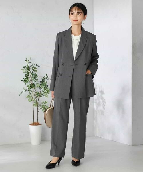 a.v.v / アー・ヴェ・ヴェ テーラードジャケット | 【洗える/イージーケア/吸水速乾/ストレッチ】梳毛調ダブルブレストジャケット | 詳細9