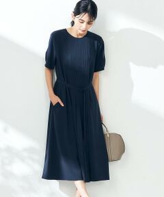 a.v.v / アー・ヴェ・ヴェ ロング・マキシ丈ワンピース | 【洗える/ストレッチ】ベルト付フロントプリーツワンピース