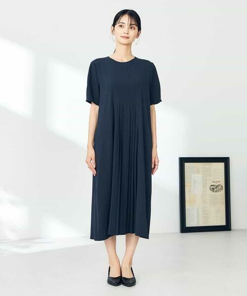 a.v.v / アー・ヴェ・ヴェ ロング・マキシ丈ワンピース | 【洗える/ストレッチ】ベルト付フロントプリーツワンピース | 詳細12