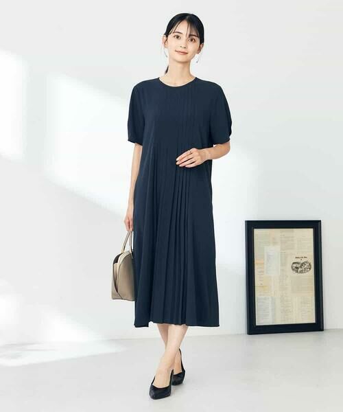 a.v.v / アー・ヴェ・ヴェ ロング・マキシ丈ワンピース | 【洗える/ストレッチ】ベルト付フロントプリーツワンピース | 詳細8
