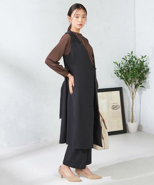 a.v.v / アー・ヴェ・ヴェ ロング・マキシ丈スカート | 【2WAY/洗える/イージーケア/吸水速乾/ストレッチ】梳毛調ロングジレ・ワンピース | 詳細1