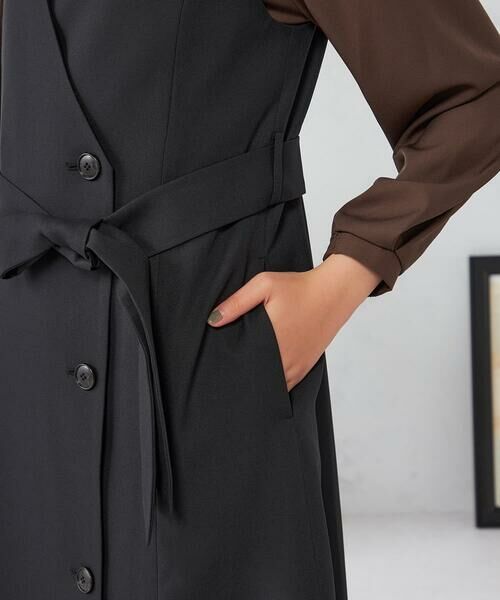 a.v.v / アー・ヴェ・ヴェ ロング・マキシ丈スカート | 【2WAY/洗える/イージーケア/吸水速乾/ストレッチ】梳毛調ロングジレ・ワンピース | 詳細12