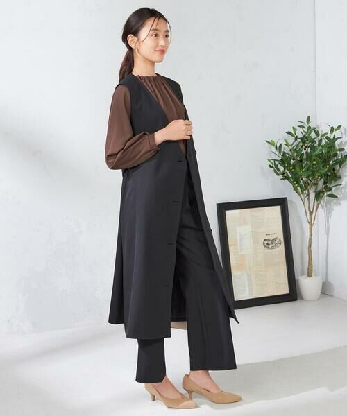 a.v.v / アー・ヴェ・ヴェ ロング・マキシ丈スカート | 【2WAY/洗える/イージーケア/吸水速乾/ストレッチ】梳毛調ロングジレ・ワンピース | 詳細2