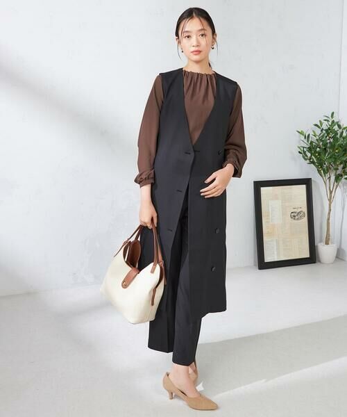 a.v.v / アー・ヴェ・ヴェ ロング・マキシ丈スカート | 【2WAY/洗える/イージーケア/吸水速乾/ストレッチ】梳毛調ロングジレ・ワンピース | 詳細3