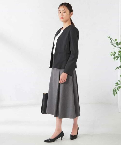 a.v.v / アー・ヴェ・ヴェ ロング・マキシ丈スカート | 【洗える/イージーケア/吸水速乾/ストレッチ】梳毛調フレアスカート | 詳細10