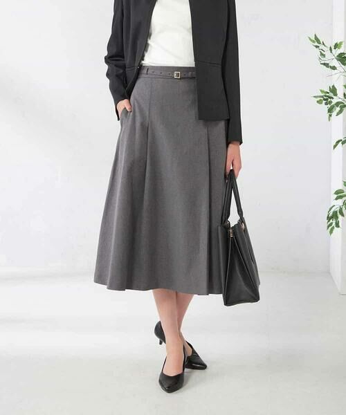 a.v.v / アー・ヴェ・ヴェ ロング・マキシ丈スカート | 【洗える/イージーケア/吸水速乾/ストレッチ】梳毛調フレアスカート | 詳細7